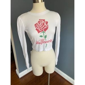 Wildfox Wallflower long sleeve crop top